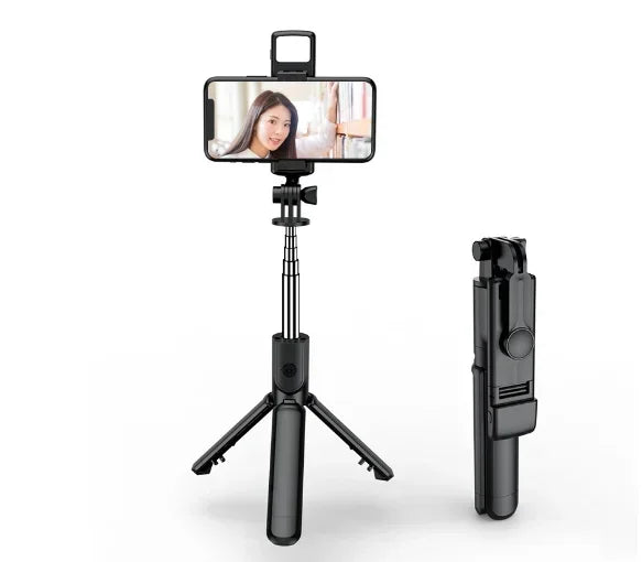 Retractable Handheld Head Selfie Stick 70CM Universal Mobile Phone Stand with Unlimited Remote Control Fill Light For All Phones