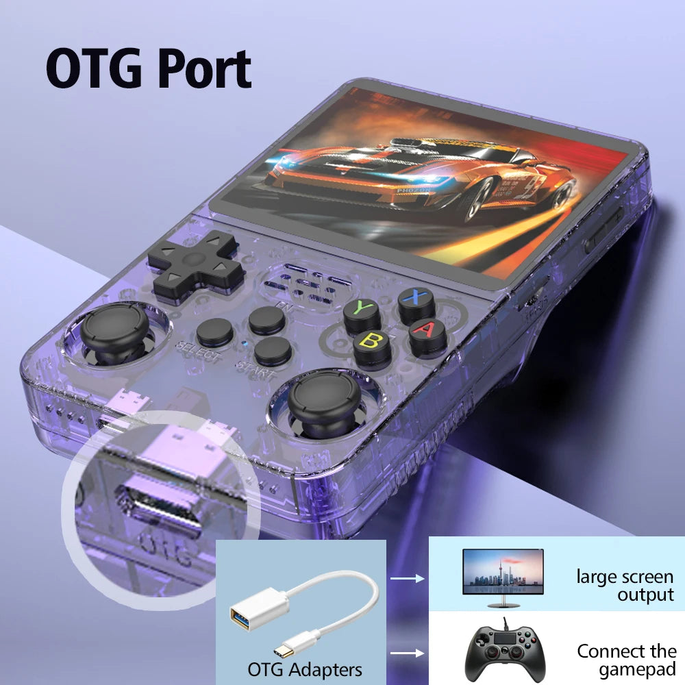 128GB R36S Retro Handheld Video Game Console 3.5Inch IPS Screen Player Kid Portable Pocket Video Player Games Arkos System