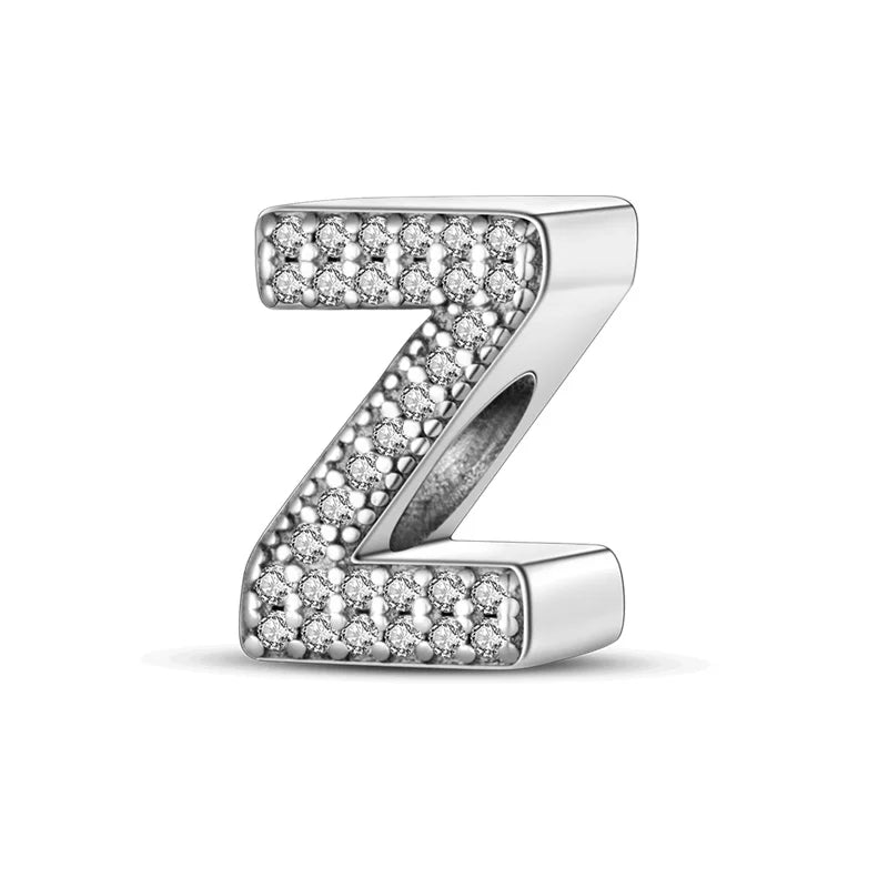 Fit Original 925 Sterling Silver Letter Charms Beads A-Z Golden Love Alphabet Charms For Women Fine DIY Birthday Jewelry Gifts