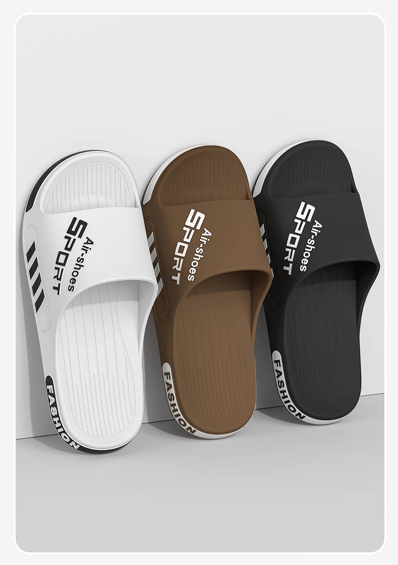 2024 Summer Men's Slippers Soft Bottom over Plus?size Men's Slippers Non-Slip Bathroom Slippers inside and outside Double Purpos