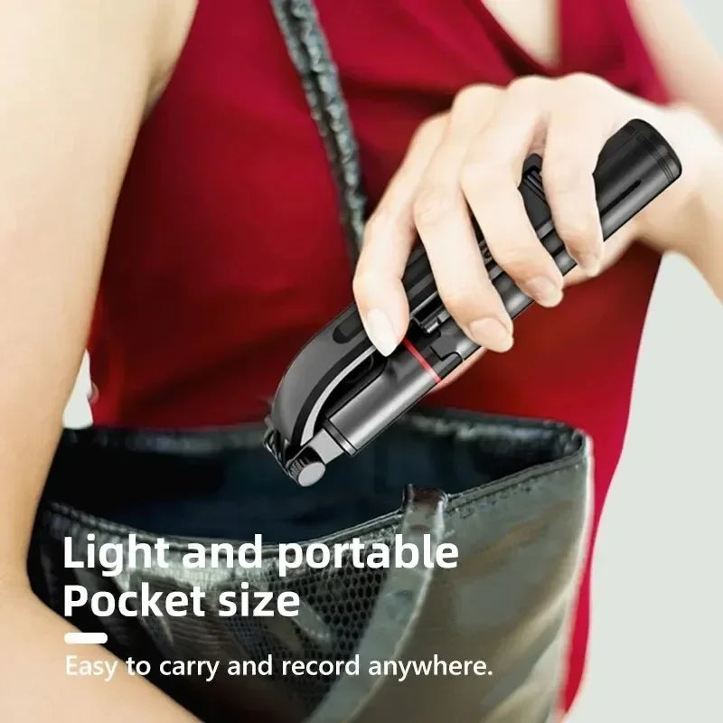 Wireless Selfie Stick for Smartphone, Foldable Tripod with Bluetooth Remote, Portable Stand, Vlog Shooting Record, 44"