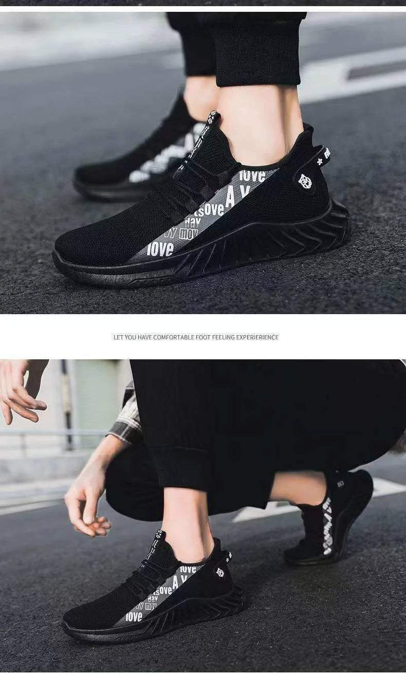 Men's mesh breathable casual sneakers summer soft sole non-slip comfort outdoor running shoes fashion student light sports shoes