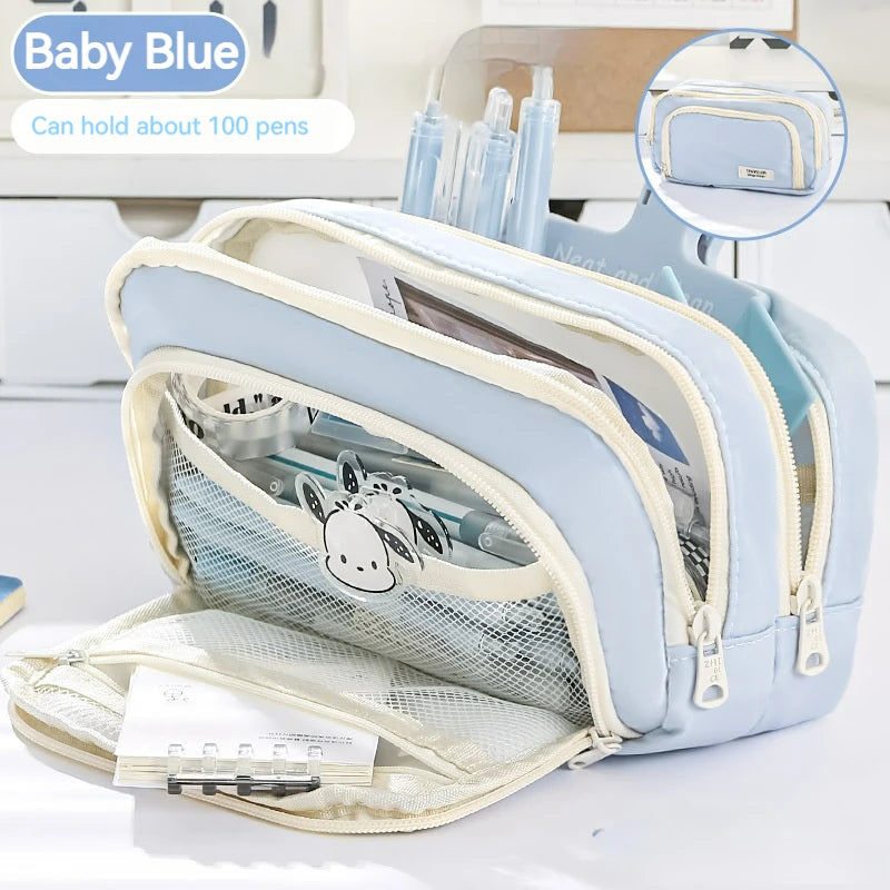 A Large-capacity Multi-layer Pencil Case, A Simple Multi-purpose Student Stationery Box And Makeup Storage Bag