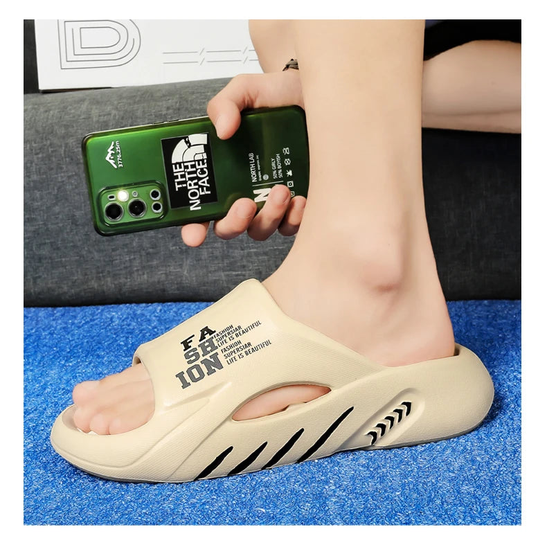 Summer Men Massage Slippers Indoor Outdoor Sandals Beach Casual Shoes Soft Sole Slides Men Flip-flops Men's Sandals Big Size 47