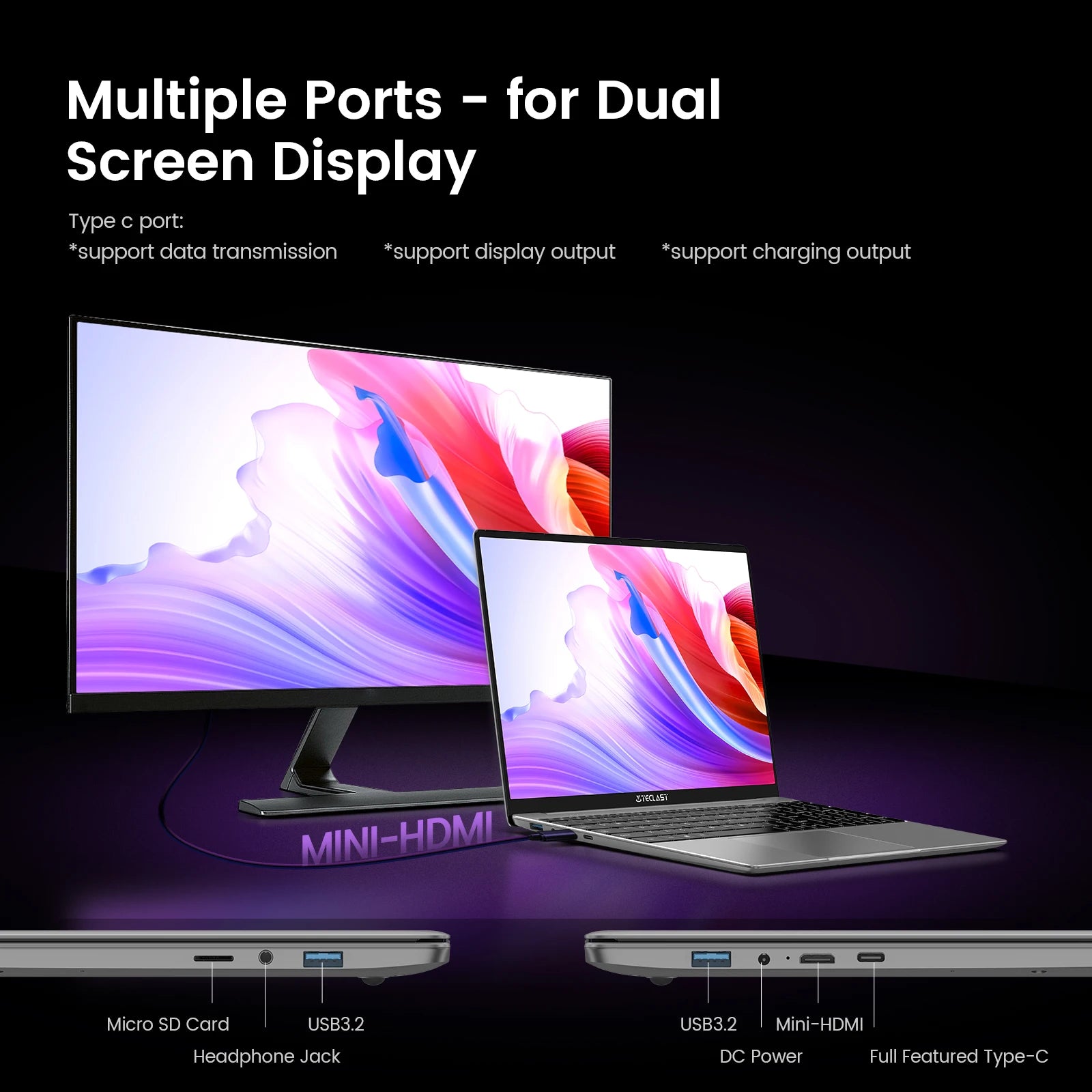 【New】Teclast F16Pro Laptop 15.6 Inch 1920X1080, 12Gb / 16Gb Ram, 256Gb / 512Gb Rom, Backlit Keyboard, for Intel N95, Mini-Hdmi