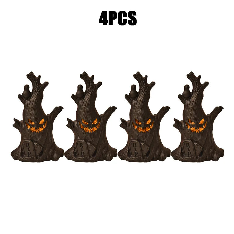 Halloween Decorations LED Ghost Lantern Candle Lights Stump Lanterns Holiday Ambience Ornaments Horror Decoration