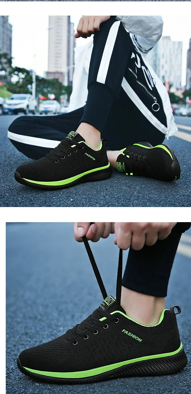 YRZL Men Shoes Breathable Mens Sneakers Comfortable Non Slip Casual Shoes Tenis Outdoor Lace Up Walking Sneakers for Men