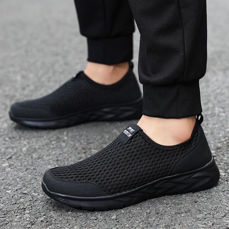 YRZL Men's Shoes Breathable Mesh Men Casual Shoes Outdoor Anti-Slip Large Size Loafers Walking Lightweight Mens Tennis Shoes