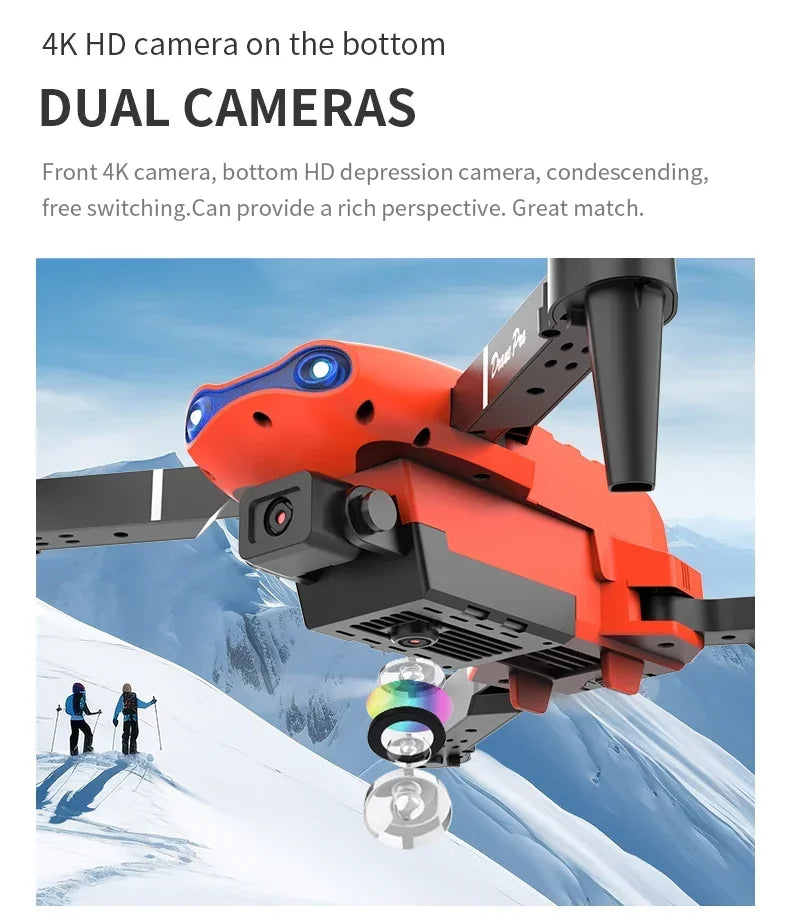 Foldable Mini E99Pro RC Helicopter with 5G WiFi FPV 4K Dual HD Camera Height Hold Wide Angle Professional Drone