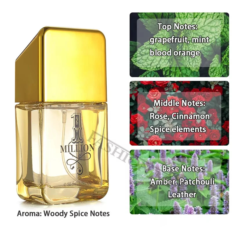 100ml Original Million Gold Rabanne Man's Perfume Luxury Arab Cologne Pheromone Parfumes Spray Lattafa Lasting Fragrance Gift