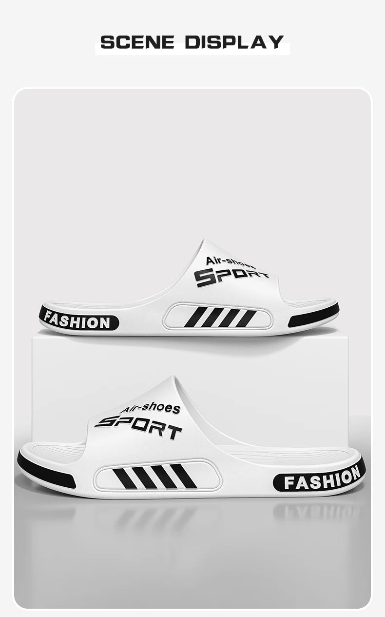 2024 Summer Men's Slippers Soft Bottom over Plus?size Men's Slippers Non-Slip Bathroom Slippers inside and outside Double Purpos