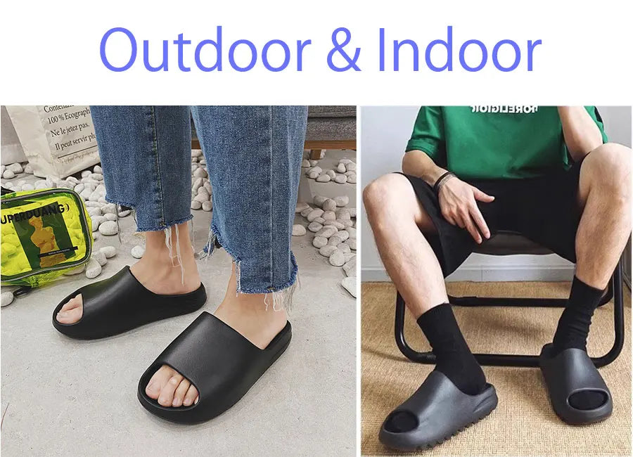 Men's Outdoor Non-Slip Soft-Soled Beach Slippers Eva Women's Lightweight Indoor Slippers