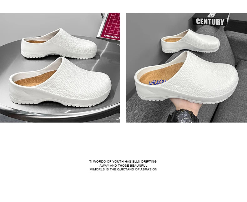 Chef shoes unisex four season fashion waterproof anti slip hotel kitchen work shoes casual comfortable soft soled walking shoes
