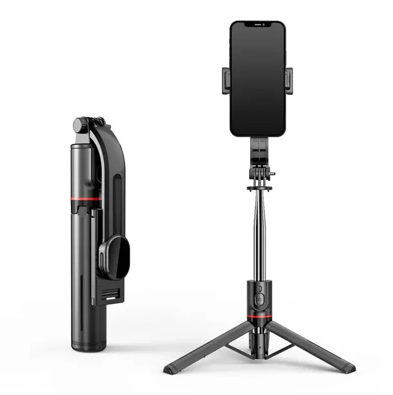 Wireless Selfie Stick for Smartphone, Foldable Tripod with Bluetooth Remote, Portable Stand, Vlog Shooting Record, 44"