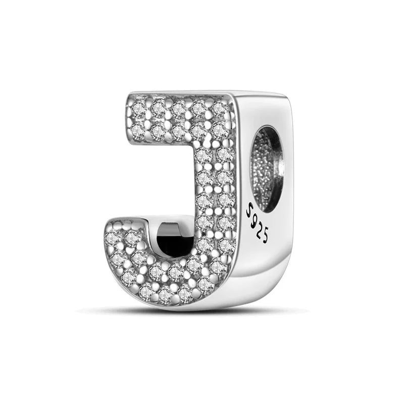 Fit Original 925 Sterling Silver Letter Charms Beads A-Z Golden Love Alphabet Charms For Women Fine DIY Birthday Jewelry Gifts