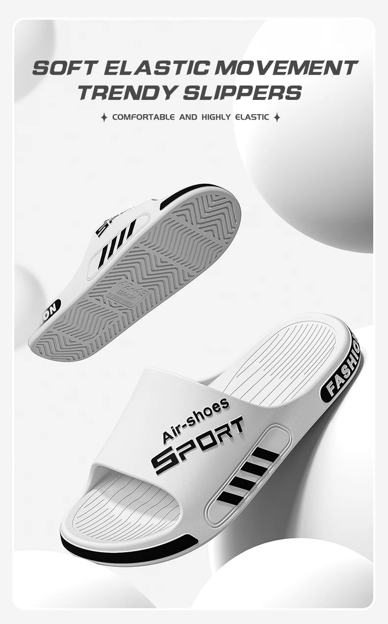 2024 Summer Men's Slippers Soft Bottom over Plus?size Men's Slippers Non-Slip Bathroom Slippers inside and outside Double Purpos