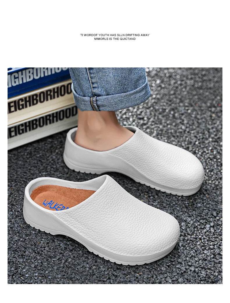 Chef shoes unisex four season fashion waterproof anti slip hotel kitchen work shoes casual comfortable soft soled walking shoes