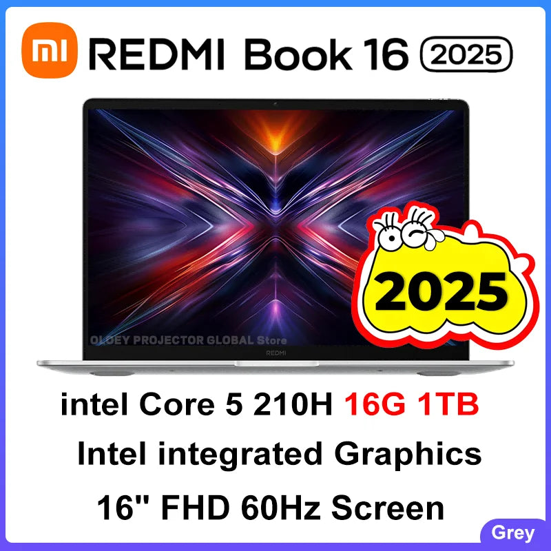 REDMI BOOK 16 2025 intel Core 5 210H Processor 16GB RAM 512G/1TB SSD 16inch FHD 60Hz Screen