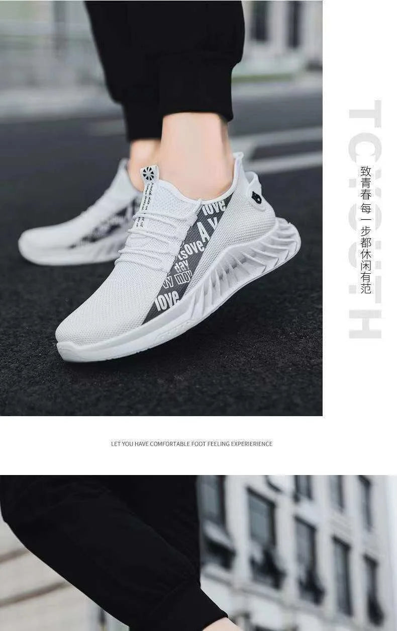 Men's mesh breathable casual sneakers summer soft sole non-slip comfort outdoor running shoes fashion student light sports shoes