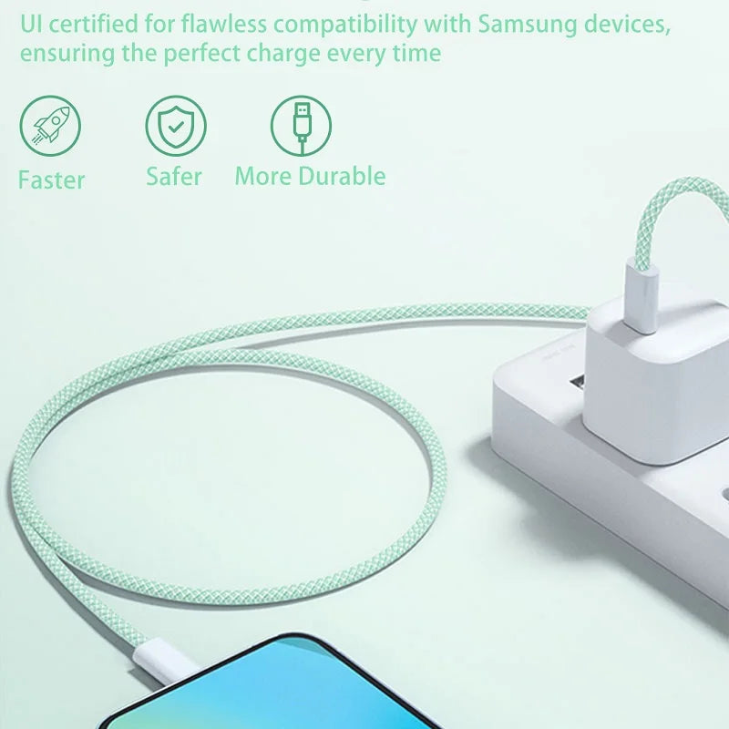 PD 60W Type C to Type C Color Cable For  iphone 15 15pro  Fast Charging For Xiaomi Samsung Huawei Type C Weaving Cable  1M 2M 3M
