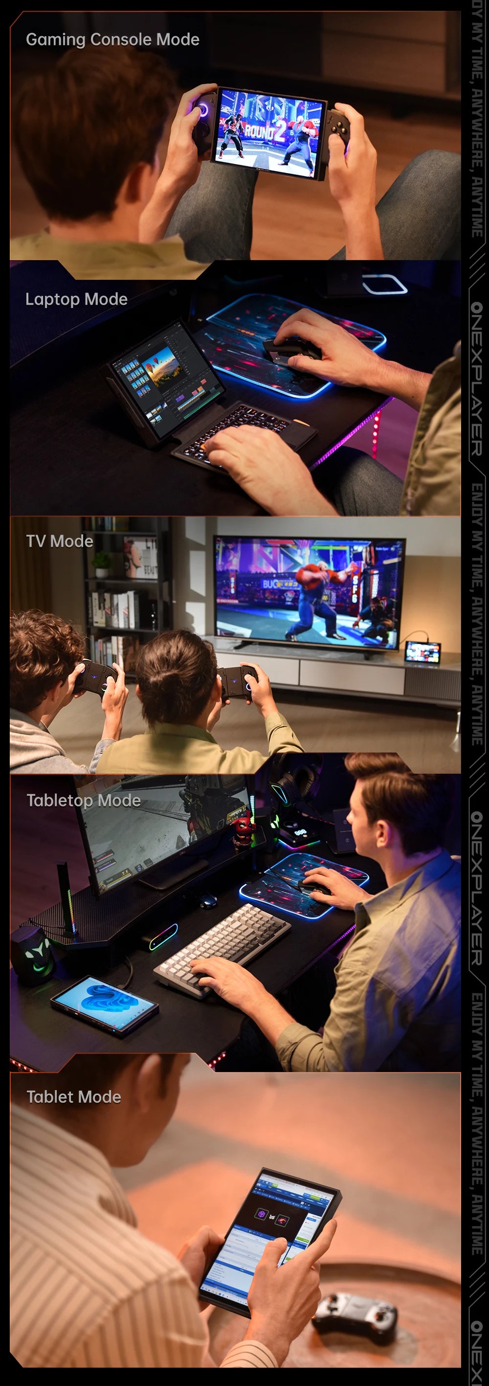 OneXPlayer X1 mini AMD R7-8840U PC Game Console 3 IN 1 Laptop Tablet 8.8 Inch LTPS Touch Screen Computer Detachable Controller