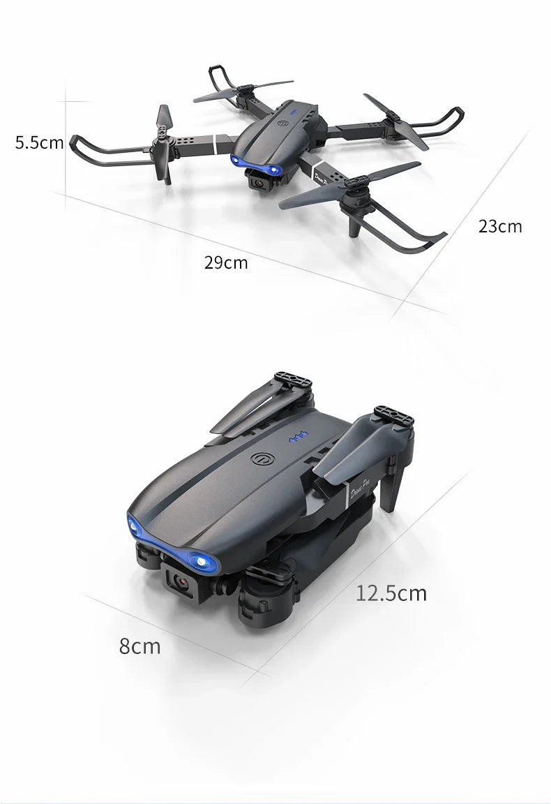 Foldable Mini E99Pro RC Helicopter with 5G WiFi FPV 4K Dual HD Camera Height Hold Wide Angle Professional Drone