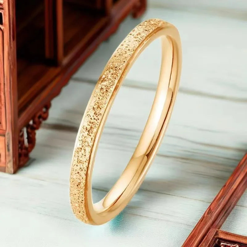 ZAKOL 2mm Width Stainless Steel Ring for Women Girls Exquisite Minimalist Style Tail Ring for Used in All Seasons