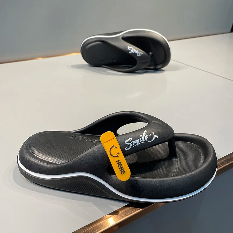 Summer Men's Flip Flops Soft Sole EVA Slippers for Men Outdoor Casual Beach Shoes Home Slippers Non-slip Bathroom Slides Shoes