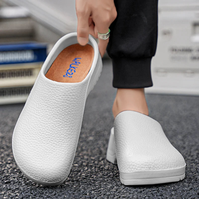 Chef shoes unisex four season fashion waterproof anti slip hotel kitchen work shoes casual comfortable soft soled walking shoes