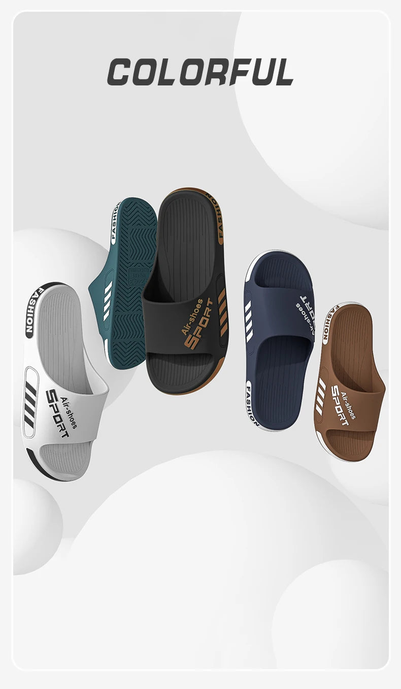2024 Summer Men's Slippers Soft Bottom over Plus?size Men's Slippers Non-Slip Bathroom Slippers inside and outside Double Purpos