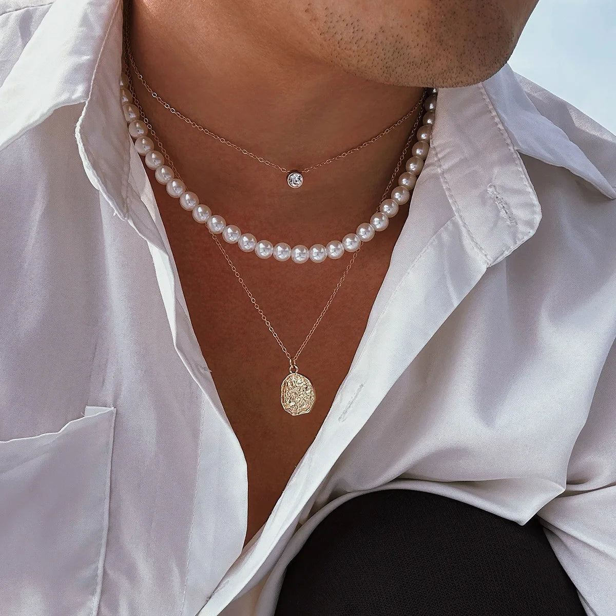 Elegant Pearl Necklace For Women Heart Pendant Necklaces Luxury Imitation Pearls Chain Necklaces Korean Jewelry Girls Gifts-7226