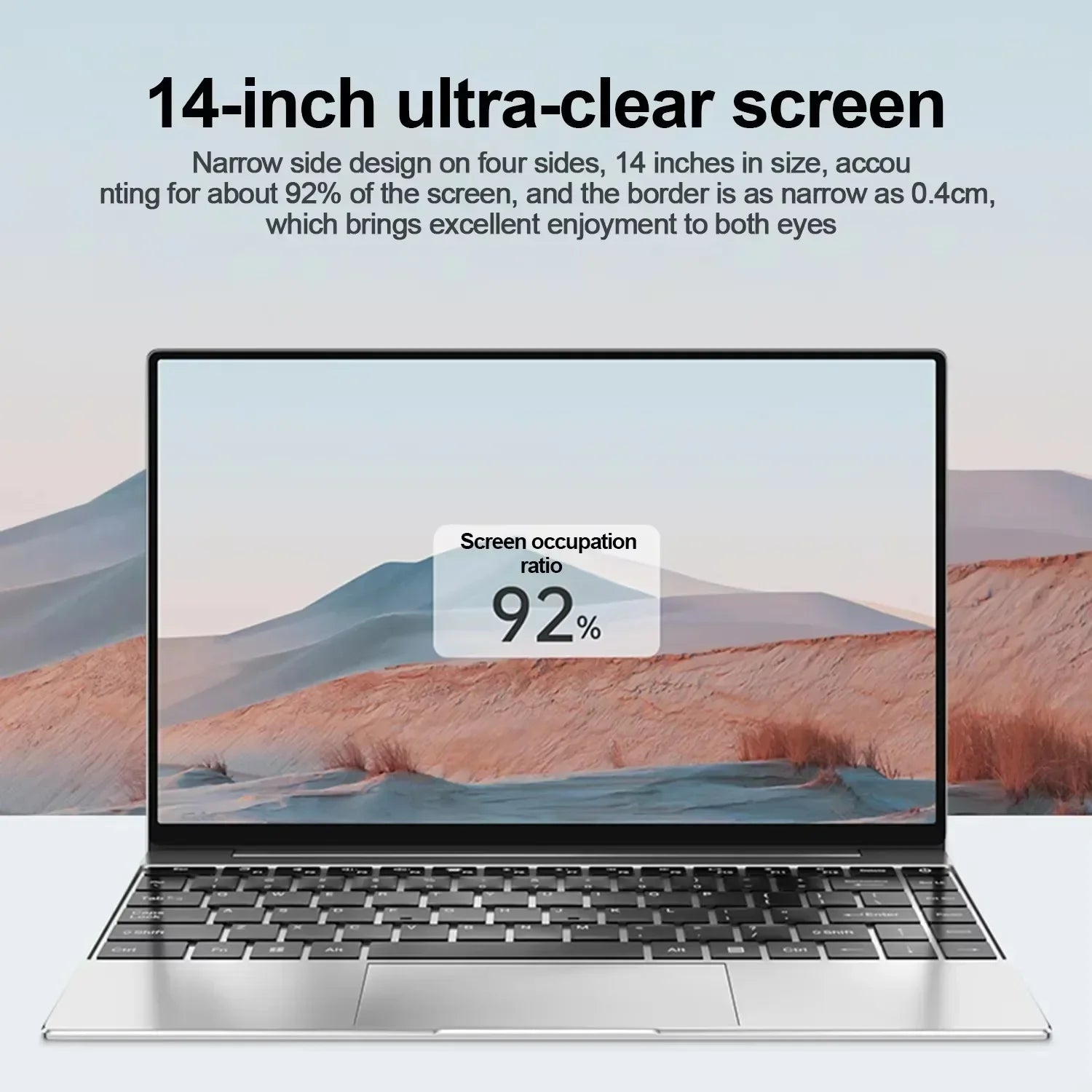 14.1" Ultra Slim Laptop 16GB 1024GB Intel N3700 Notebook Gamer Windows 11 Pro 1920*1080 Display Office Study Computer PC