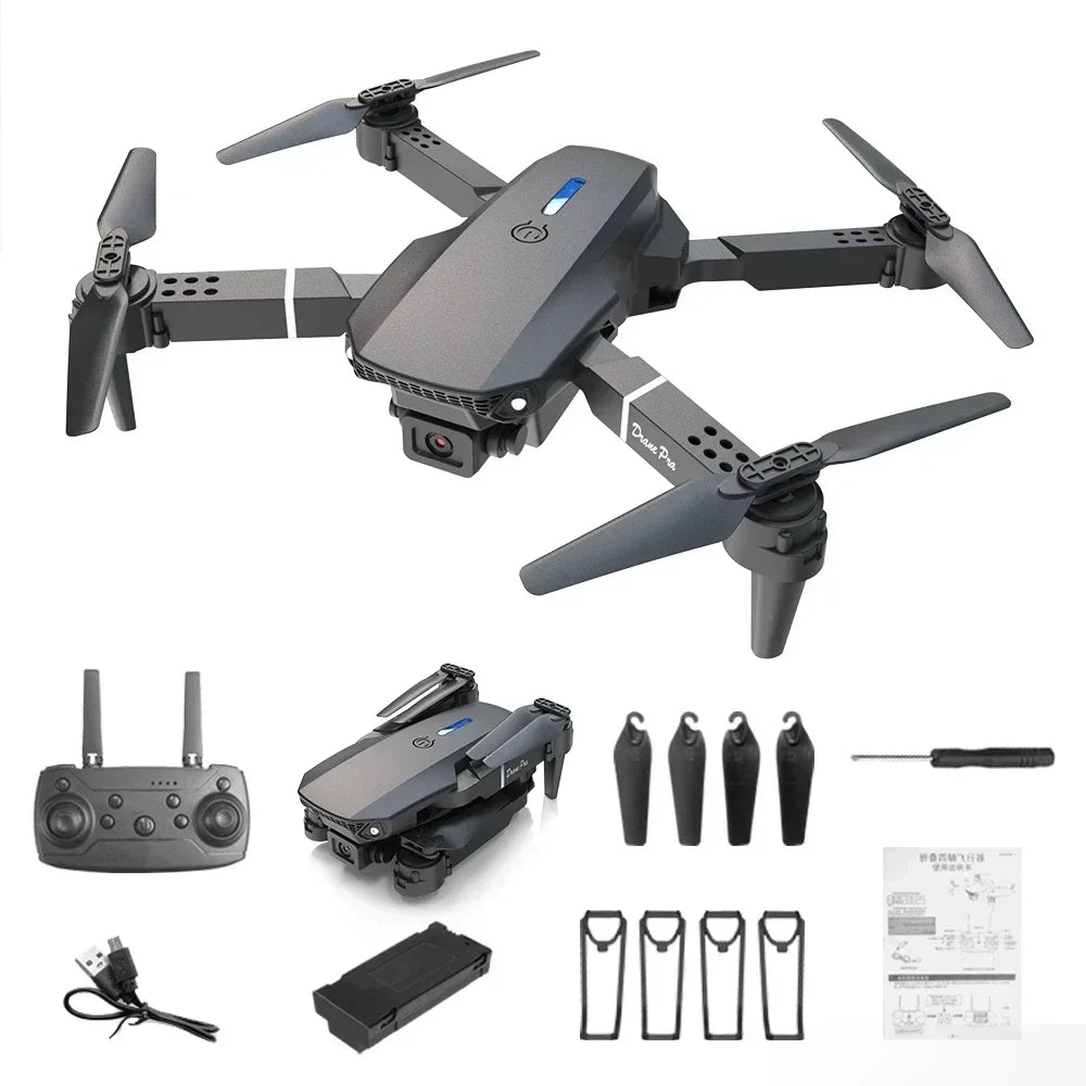 E88 Mini Drone 4K HD Camera WiFi FPV Foldable Quadcopter for Kids Adults Gift Toy RC Aircraft