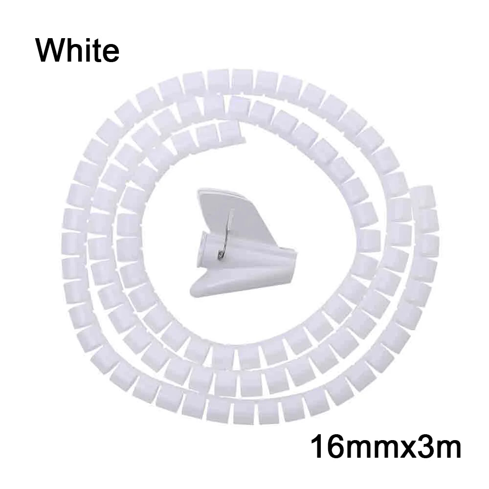 2M Flexible Spiral Cable Organizer Clips Storage Pipe Cord Protector Management Cable Winder Desk Tidy Cable Accessories Tools