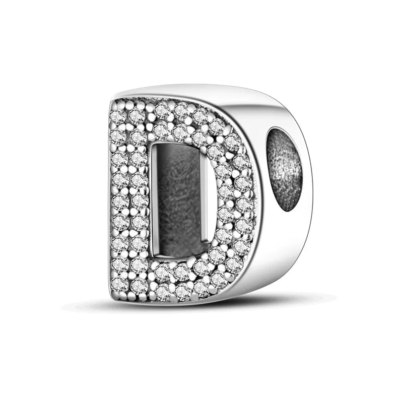 Fit Original 925 Sterling Silver Letter Charms Beads A-Z Golden Love Alphabet Charms For Women Fine DIY Birthday Jewelry Gifts