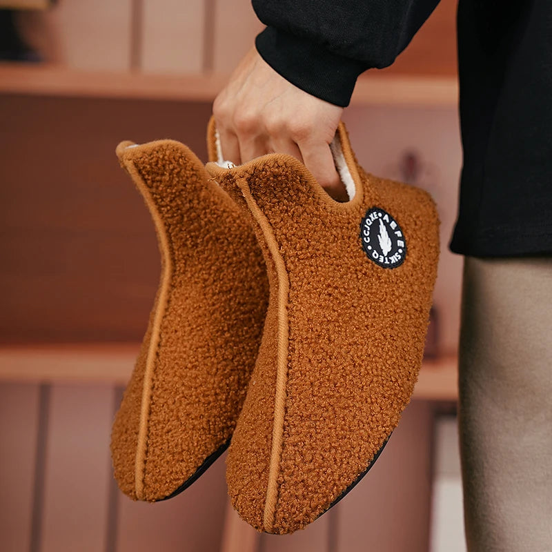 New Men Winter Slippers High Quality Light Weight Disign Shoes Fashion Women Plush Slipper Warm Slip on Casual Shoe for Couples