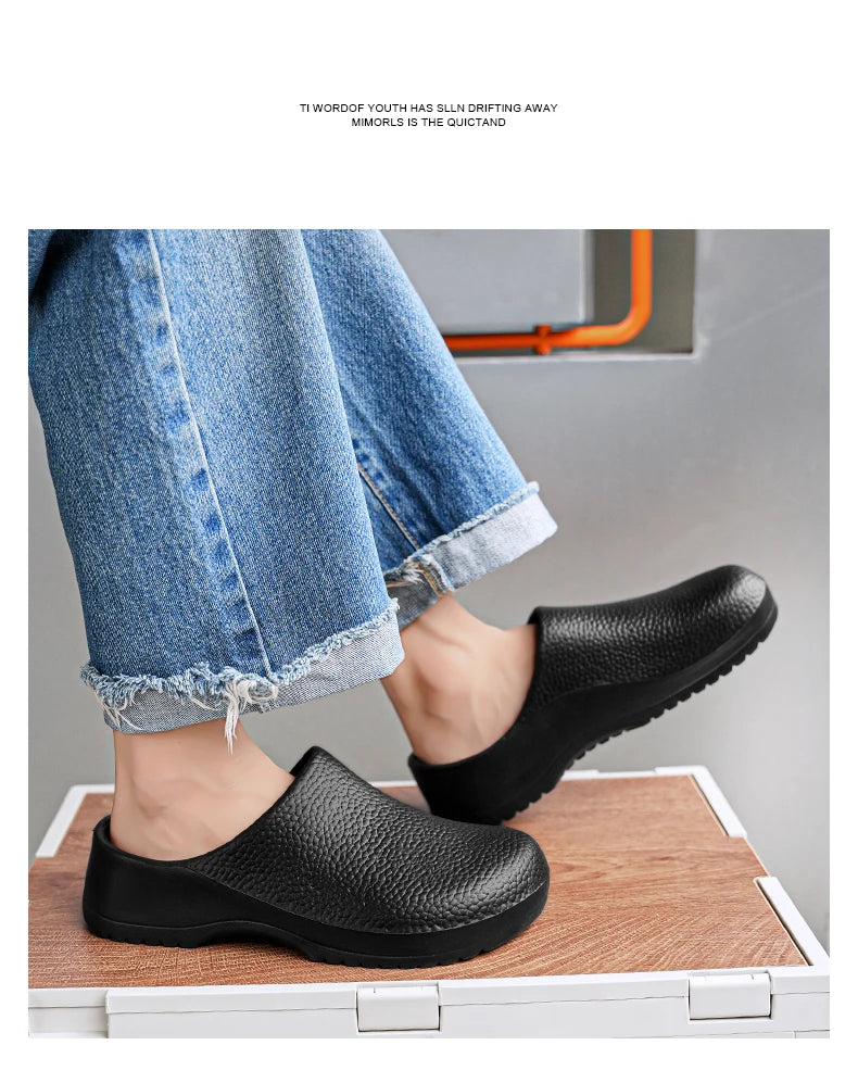 Chef shoes unisex four season fashion waterproof anti slip hotel kitchen work shoes casual comfortable soft soled walking shoes