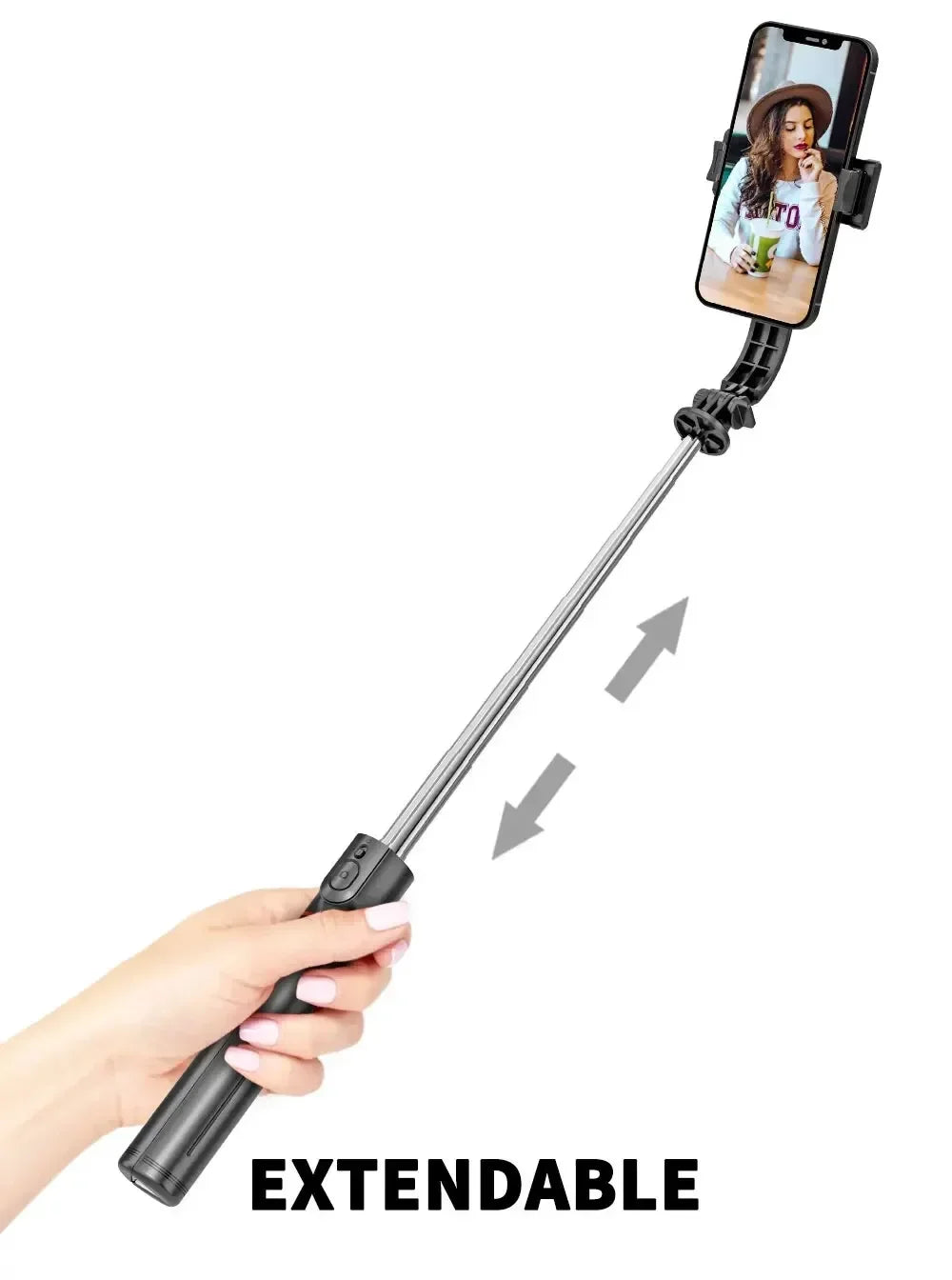 Wireless Selfie Stick for Smartphone, Foldable Tripod with Bluetooth Remote, Portable Stand, Vlog Shooting Record, 44"