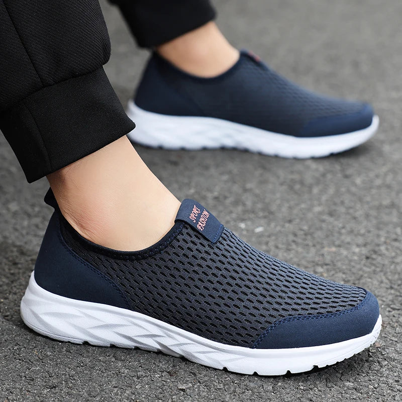 YRZL Men's Shoes Breathable Mesh Men Casual Shoes Outdoor Anti-Slip Large Size Loafers Walking Lightweight Mens Tennis Shoes