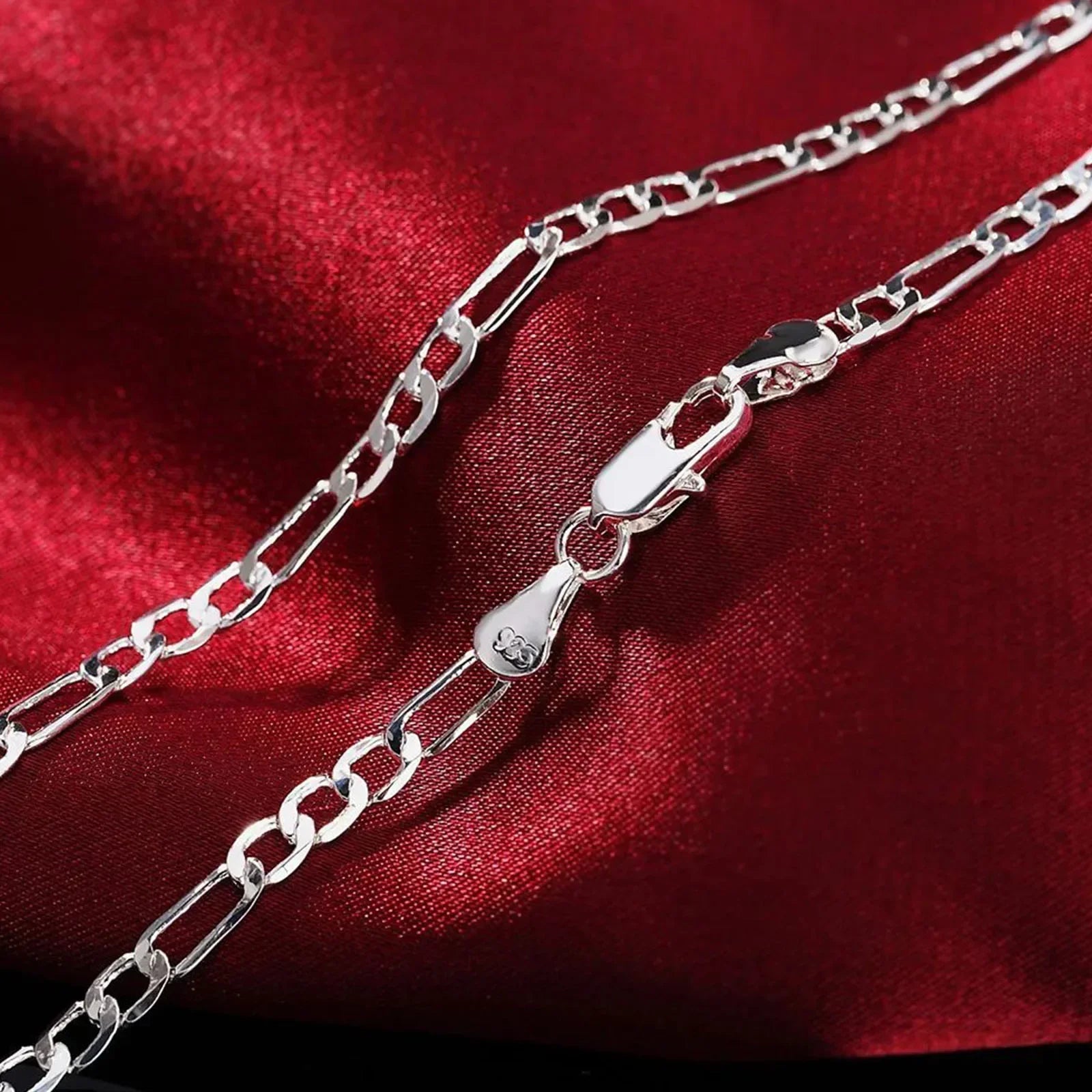 Fine Noble New Arrive 925 Silver 4MM Chain for Men Women Bracelet Necklace Jewelry Set Lady Christma Gifts Charms Wedding