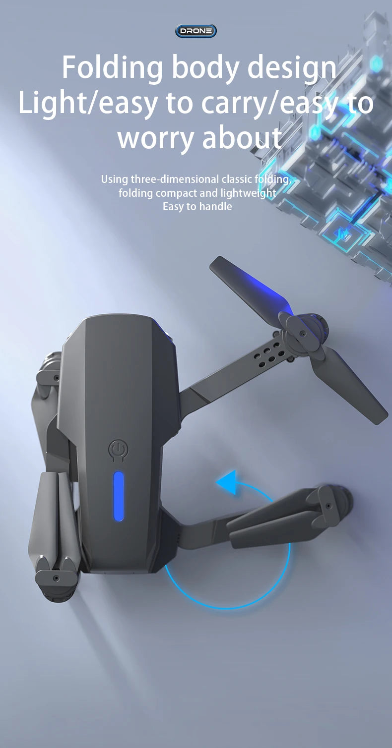 KBDFA 2025 E88 Professional Wide Angle RC Dron HD 8K Camera Mode Foldable Helicopter Aircraft Quadcopter Drone Kid Gift Toys