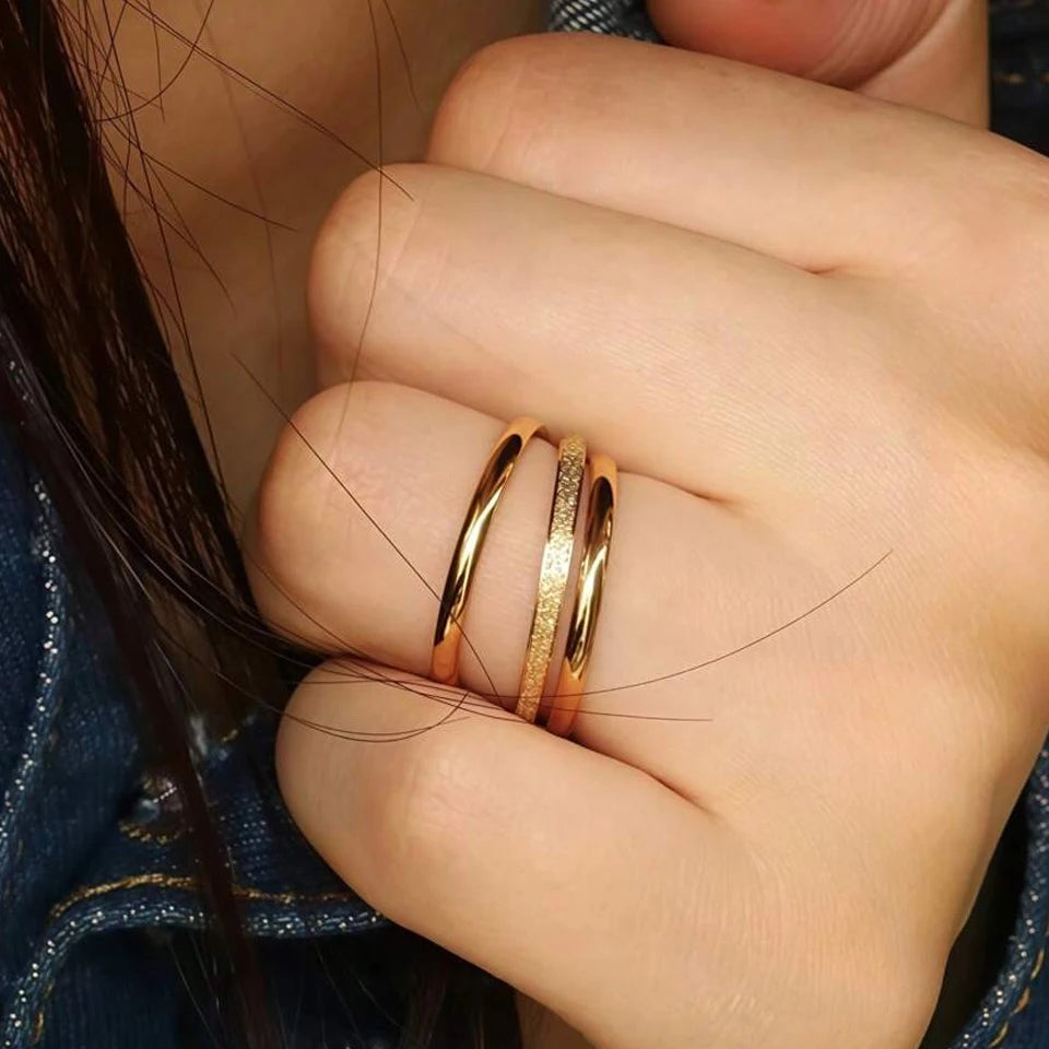 ZAKOL 2mm Width Stainless Steel Ring for Women Girls Exquisite Minimalist Style Tail Ring for Used in All Seasons