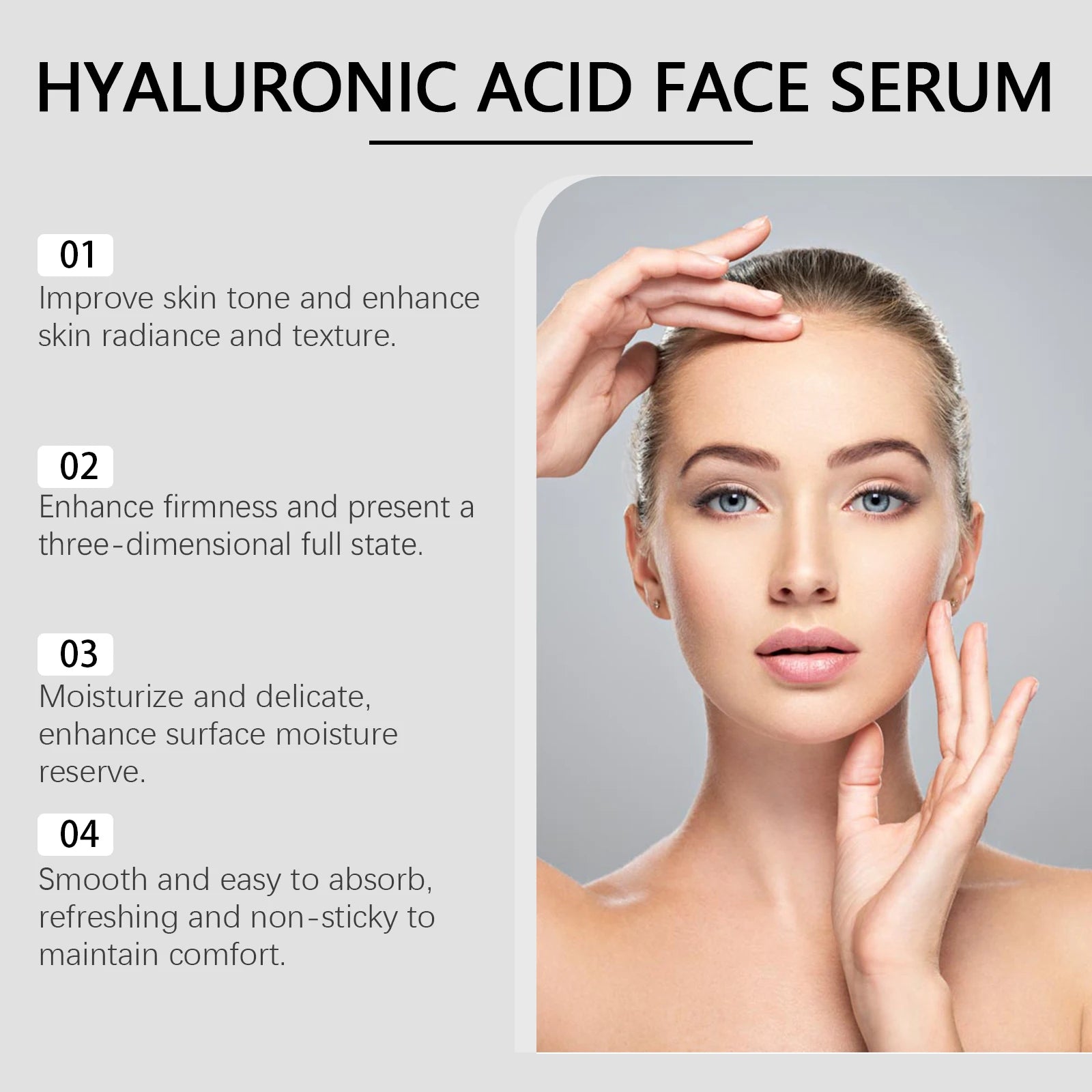Hyaluronic Acid Serum 50ml Anti Aging Face Serum With Centella Asiatica Deep Hydration For Glowing Skin For Fine Lines Wrinkles
