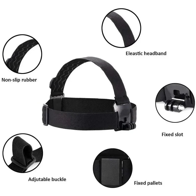 All-in-One Action Camera Accessories Kit Head Strap Chest Strap Mount Adjustable for GoPro Hero Phone Osmo SJCAM AKASO insta360