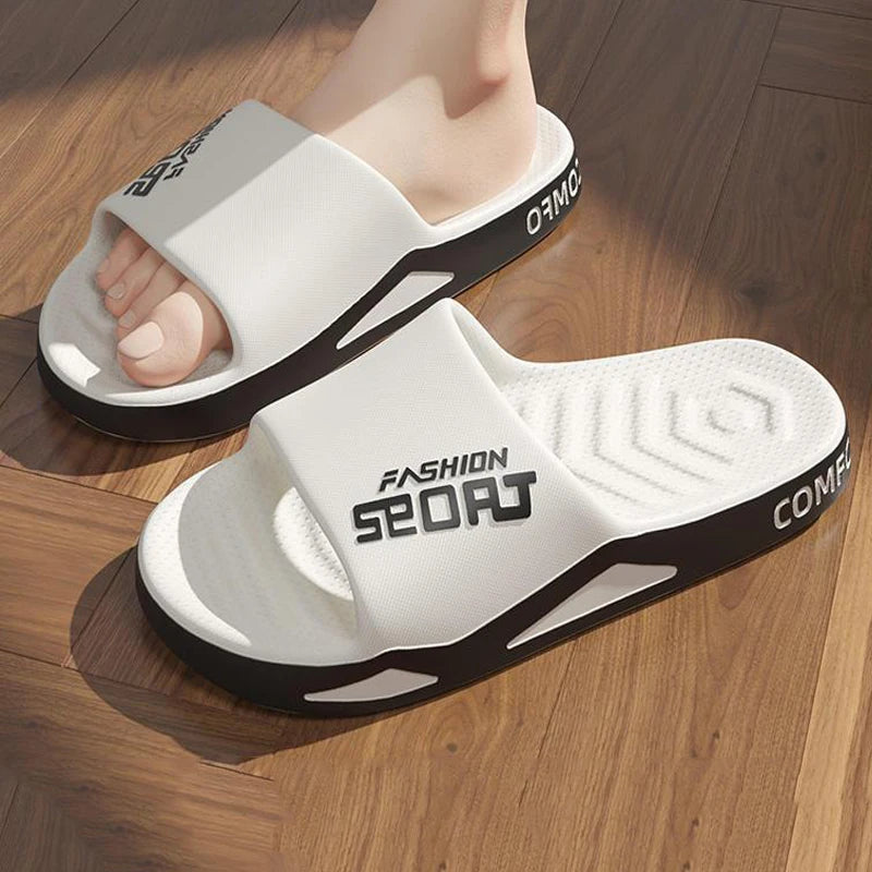 Big Size Men's Slippers Summer Anti-slip Slides PVC Soft Breathable Home Sandals For Men Women Couple Indoor Outdoor Shoes 40-47