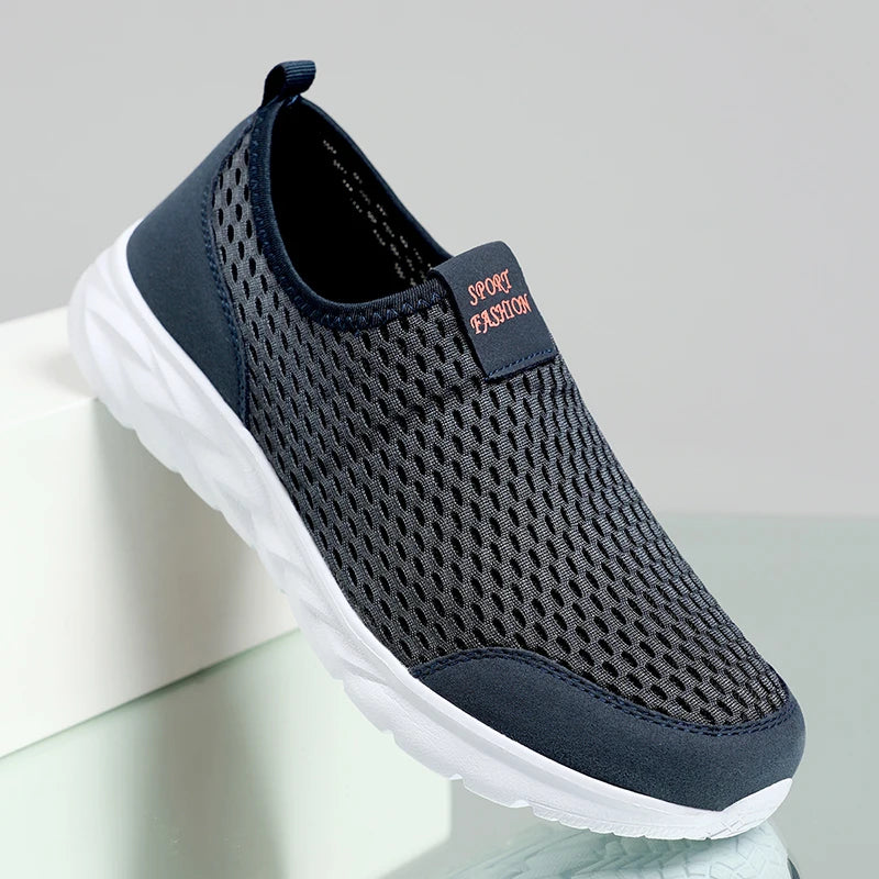 YRZL Men's Shoes Breathable Mesh Men Casual Shoes Outdoor Anti-Slip Large Size Loafers Walking Lightweight Mens Tennis Shoes
