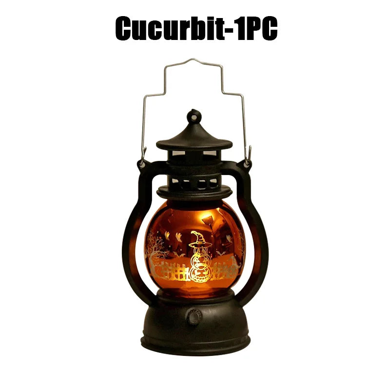 Halloween Decorations LED Ghost Lantern Candle Lights Stump Lanterns Holiday Ambience Ornaments Horror Decoration