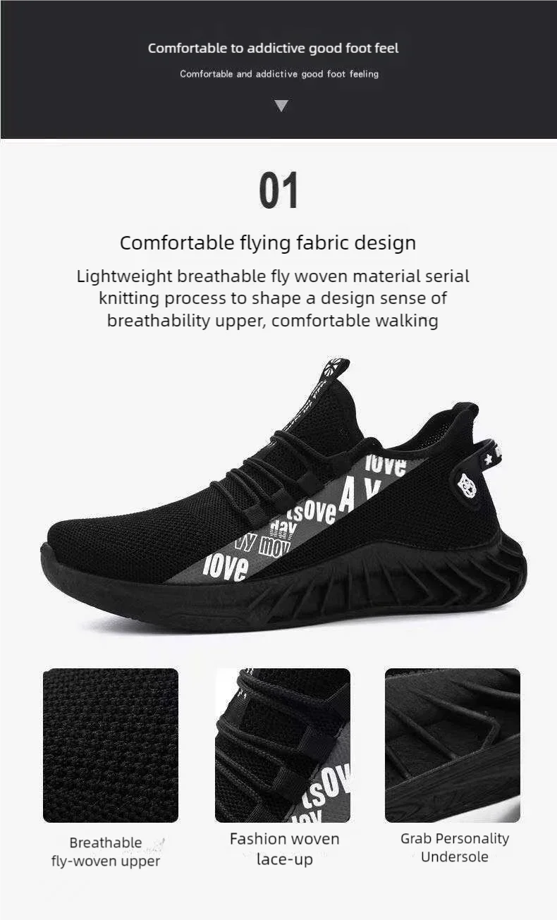 Men's mesh breathable casual sneakers summer soft sole non-slip comfort outdoor running shoes fashion student light sports shoes