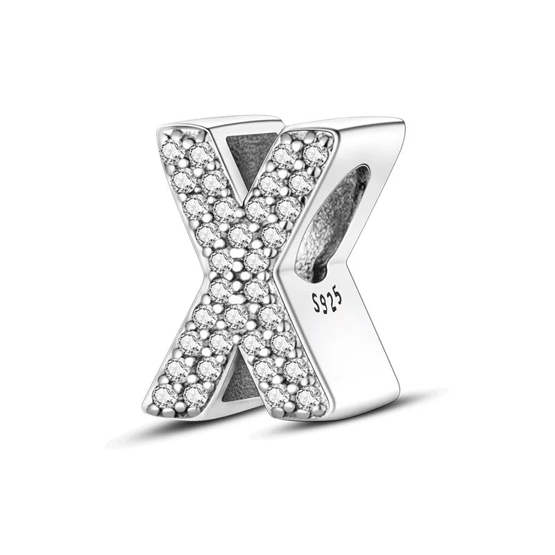 Fit Original 925 Sterling Silver Letter Charms Beads A-Z Golden Love Alphabet Charms For Women Fine DIY Birthday Jewelry Gifts