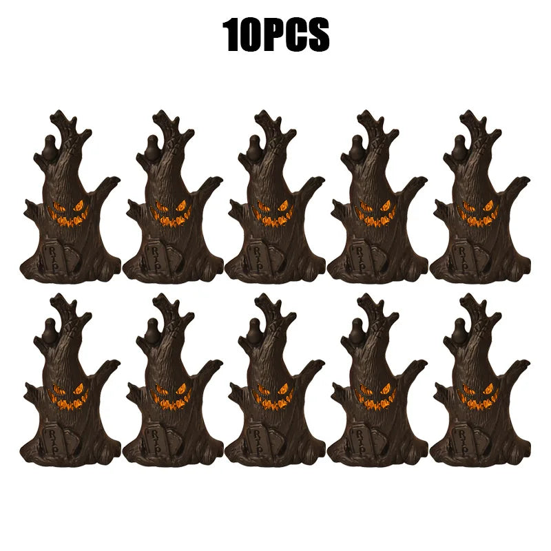 Halloween Decorations LED Ghost Lantern Candle Lights Stump Lanterns Holiday Ambience Ornaments Horror Decoration